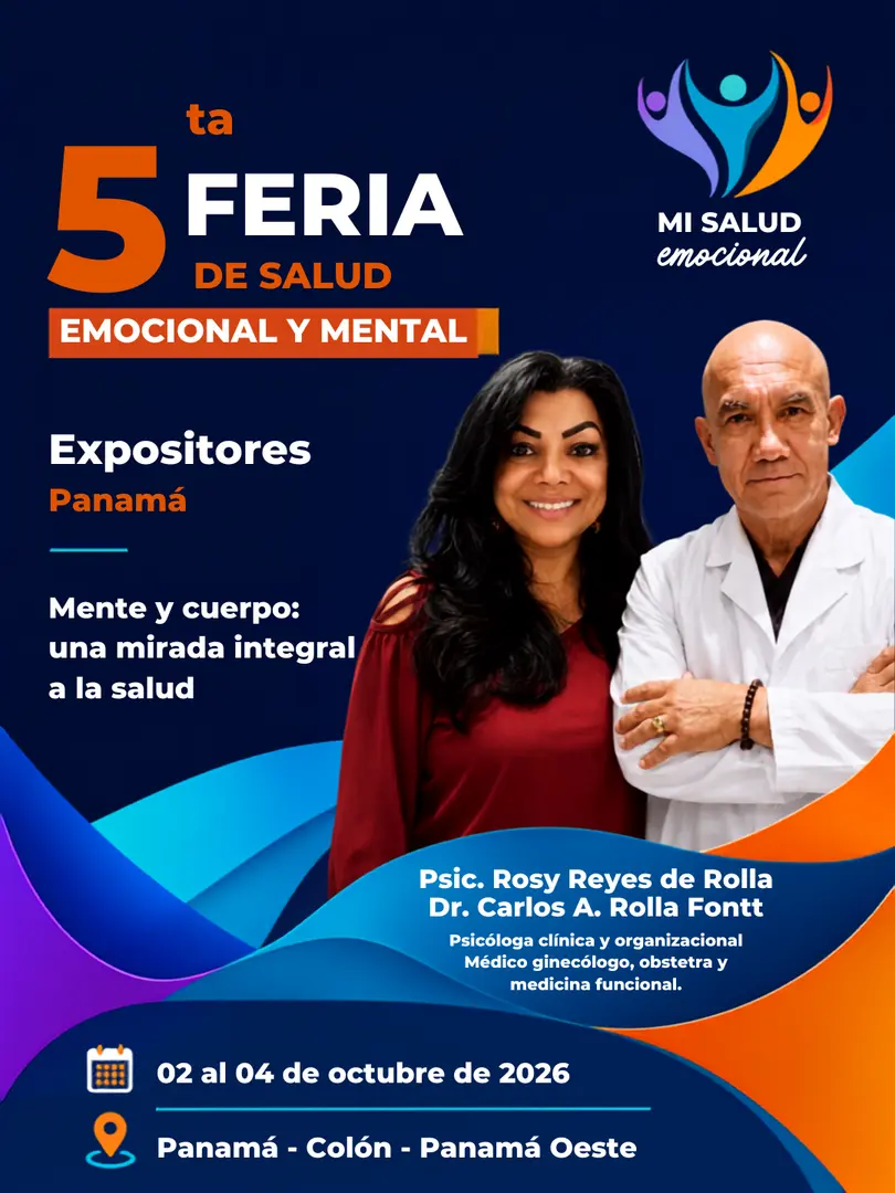 Rosy Reyes de Rolla y doctor Carlos A. Rolla Fontt, expositores en la sede Panamá