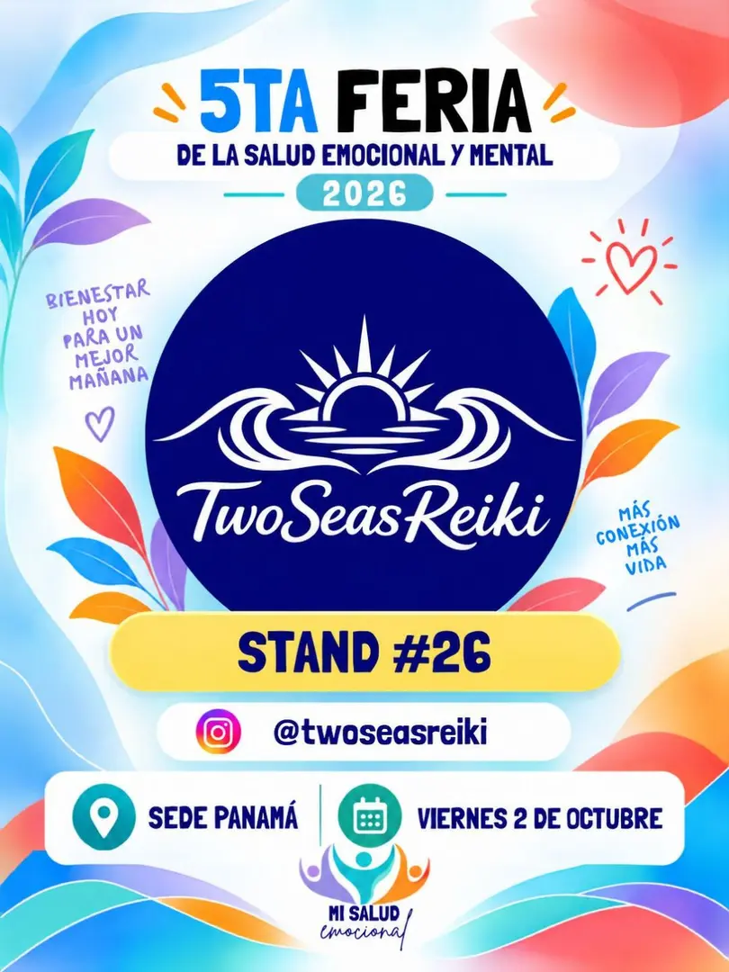 Stand de Two Seas Reiki en la sede Panamá
